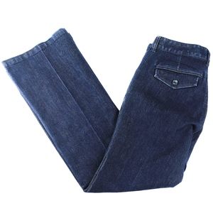 Loft Modern Flared Jeans 6  Petites Dark Blue Wash